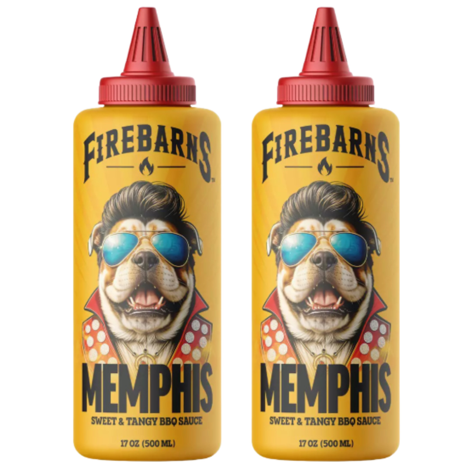 Firebarns Memphis BBQ Sauce 2 Pack 17 oz Sweet & Tangy Smoky Southern