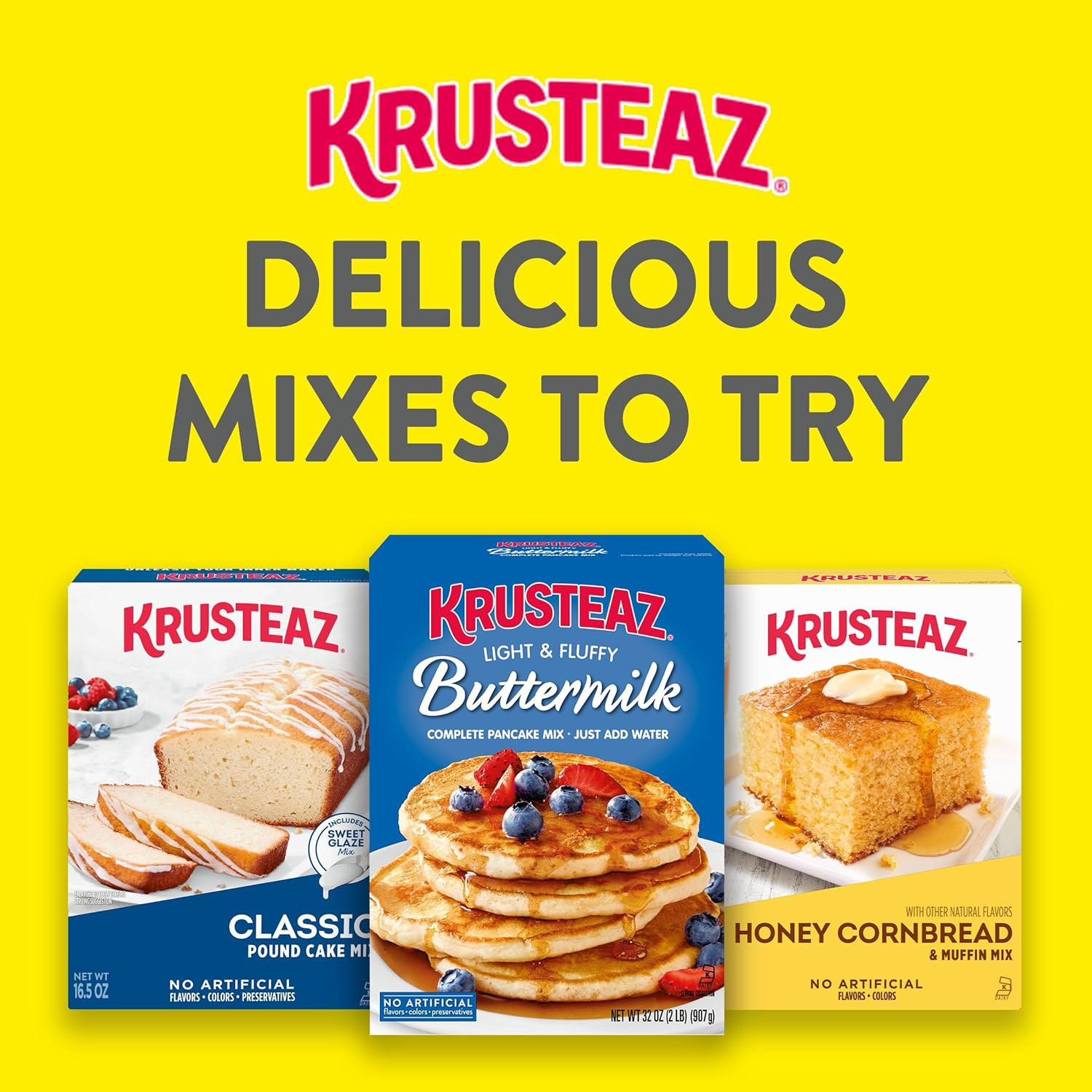 Krusteaz Meyer Lemon Pound Cake and Glaze Mix, 16.5 Oz Boxes (Pack of 12)