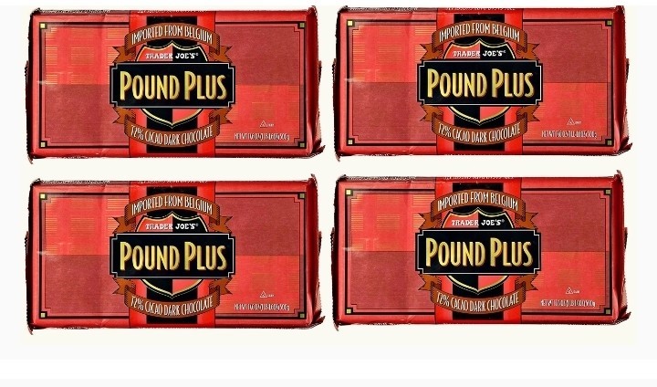 Trader Joes Dark Belgium Chocolate Pound Plus Bar X4