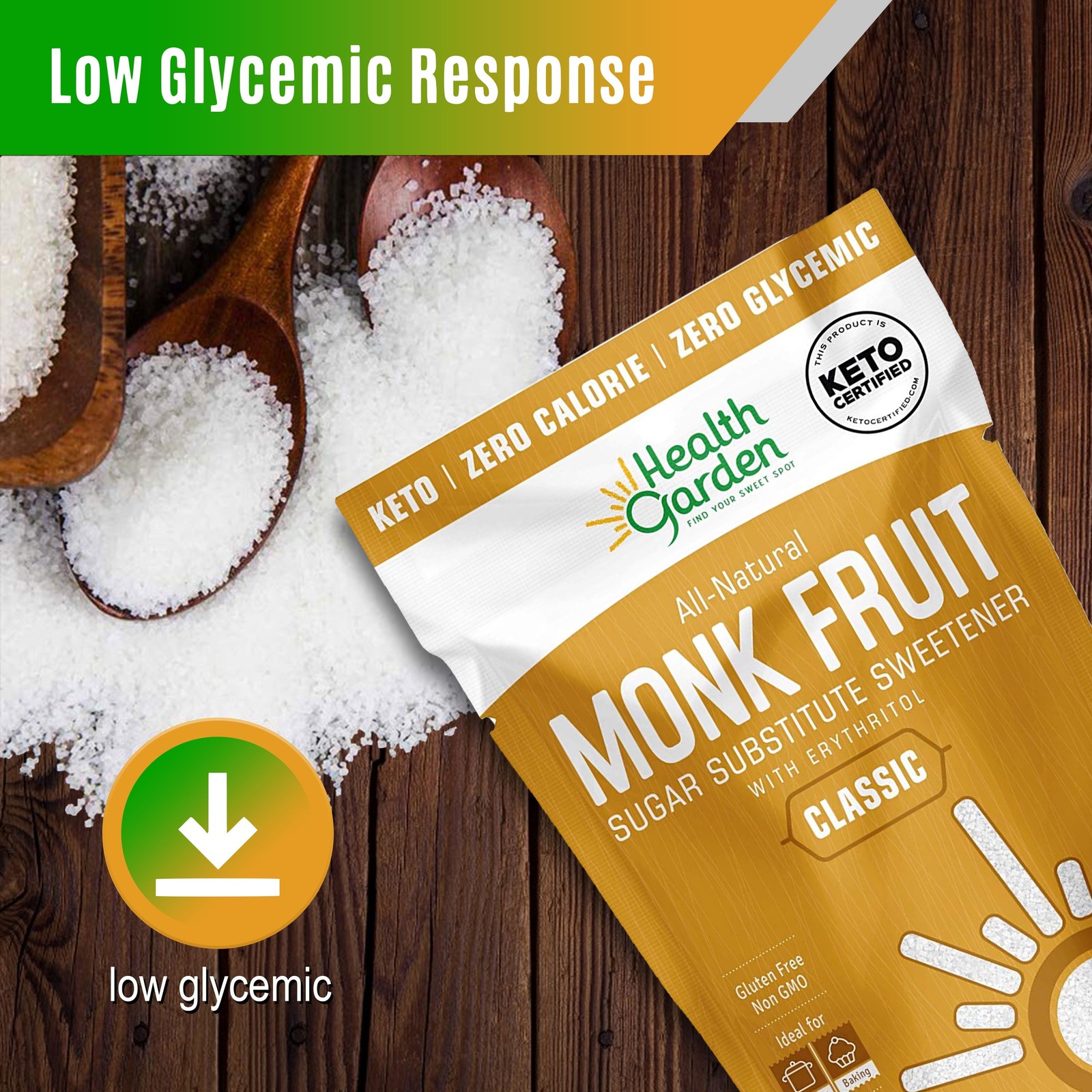 Health Garden Classic Monk Fruit Sweetener, 16 oz