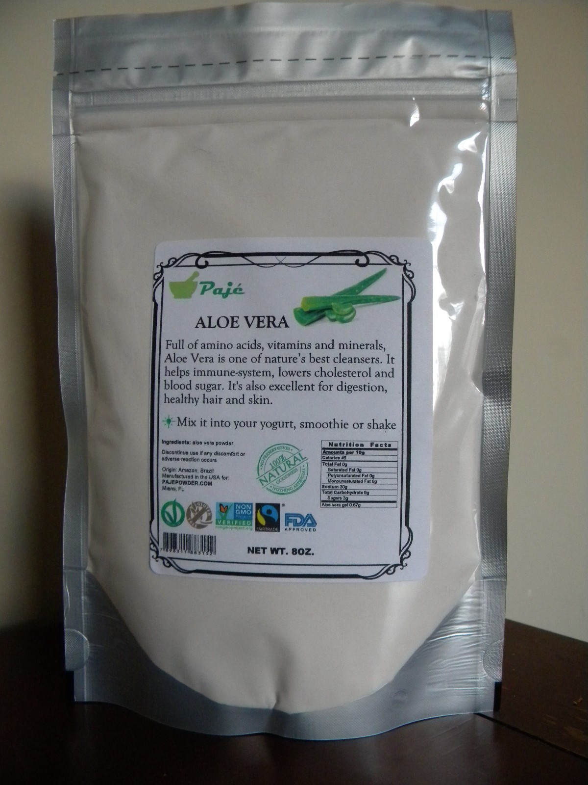 Aloe Vera gel powder 4oz 1/4lb Superfood, Detox, beauty and digestiv help PAJE