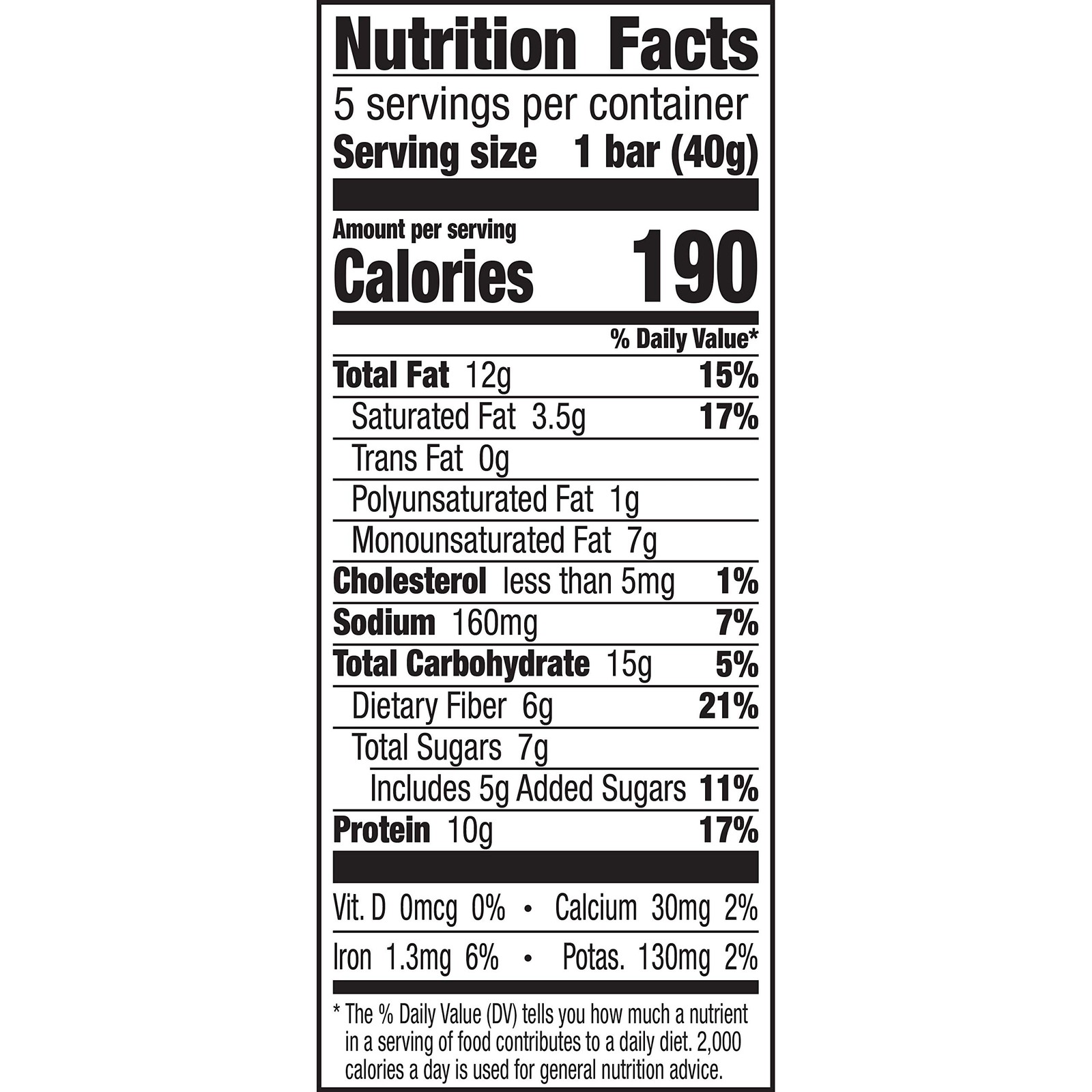 Protein Chewy Snack Bars, Peanut Butter Dark Chocolate, 5 Bars, 7.1 oz