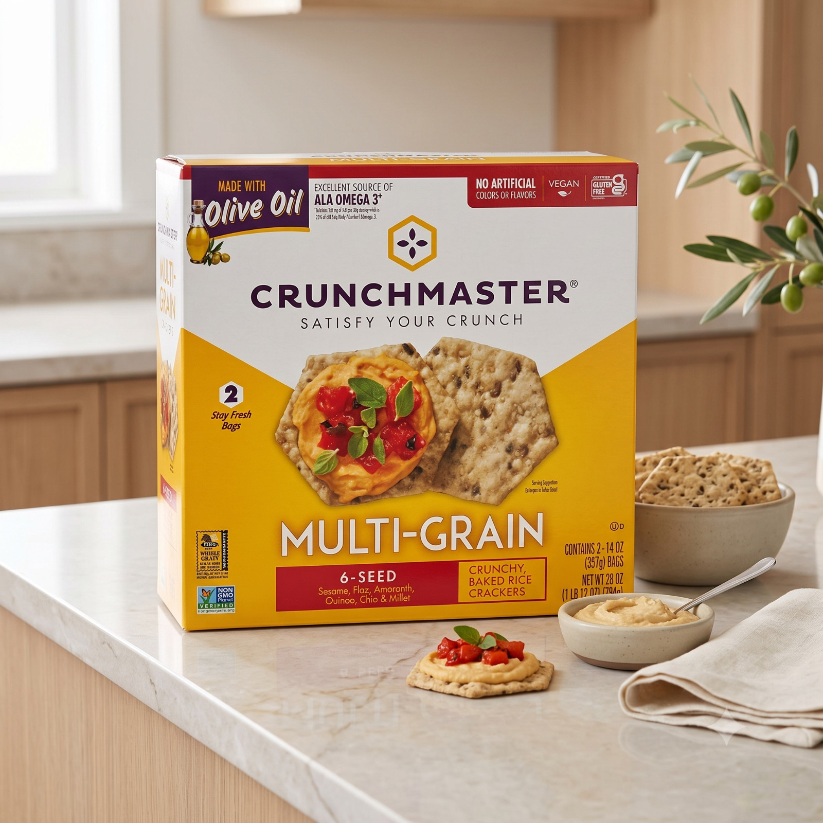 Crunchmaster 6-Seed Multi-Grain Crackers, 28 oz
