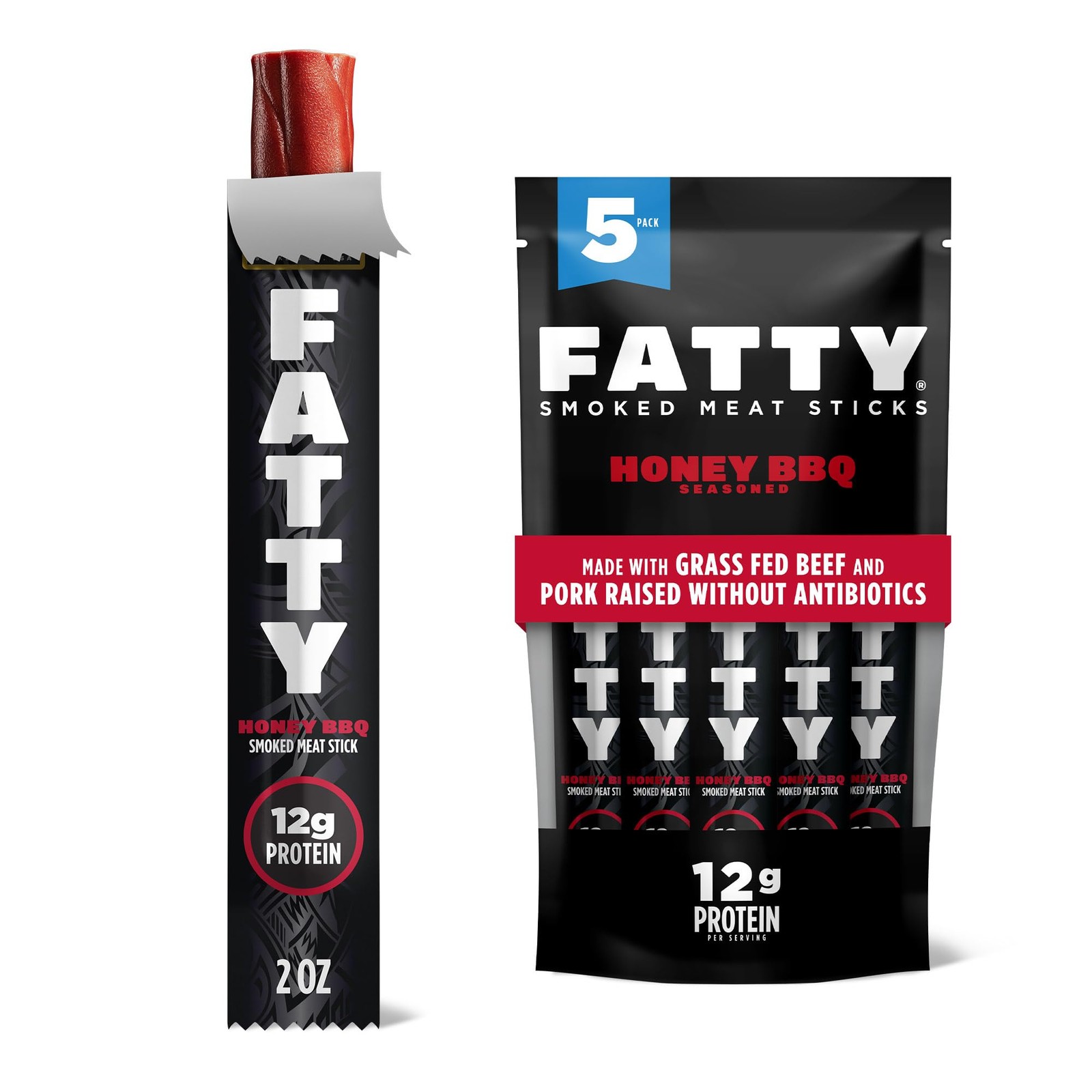 FATTY Meat Sticks, Made with Grass Fed Beef, Pork Raised Without Antibiotics,…
