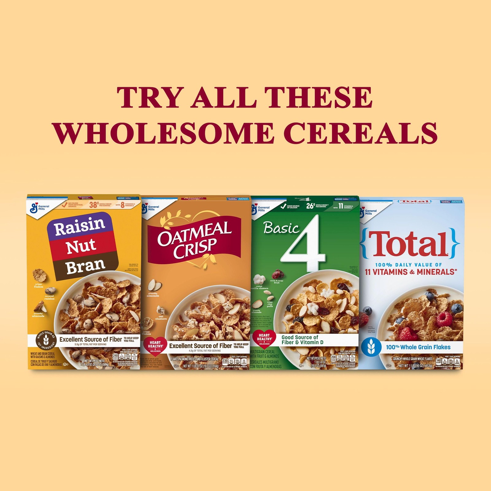 Basic 4 Heart Healthy Cereal, Fruit and Nut Fiber Cereal with Whole Grain, 19…