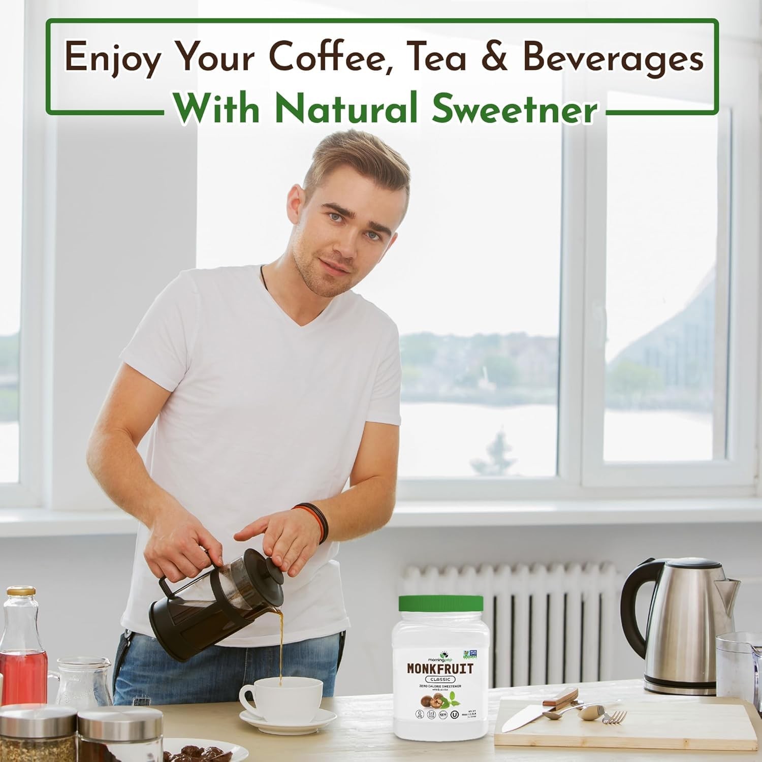 Morning Pep 100% Pure Monk Fruit extract sweetener, No 5 Ounce (Pack of 1)