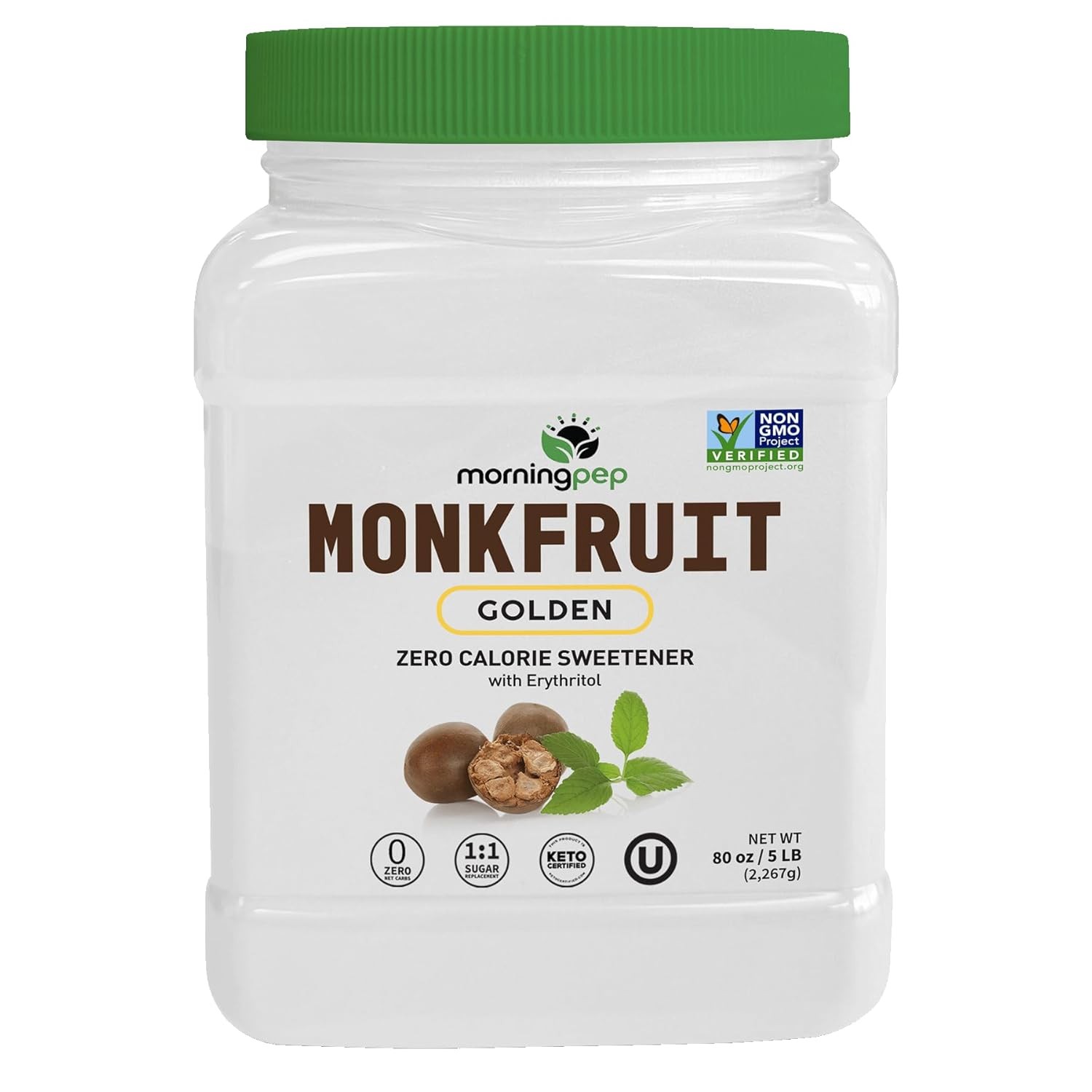 Morning Pep 100% Pure Monk Fruit extract sweetener, No 5 Ounce (Pack of 1)