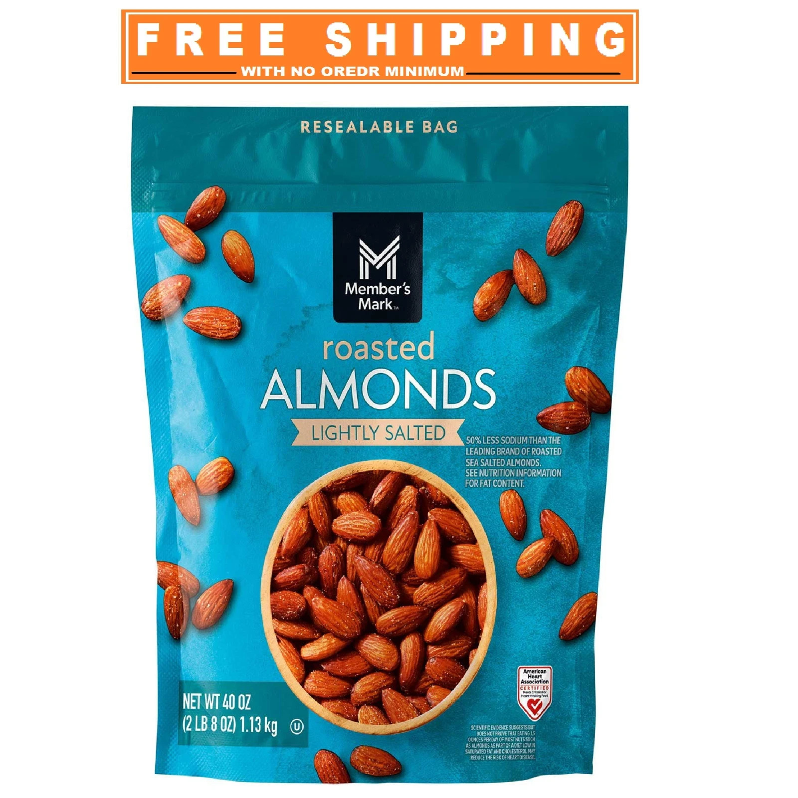 Member’s Mark Lightly Salted Roasted Almonds, 40 oz.