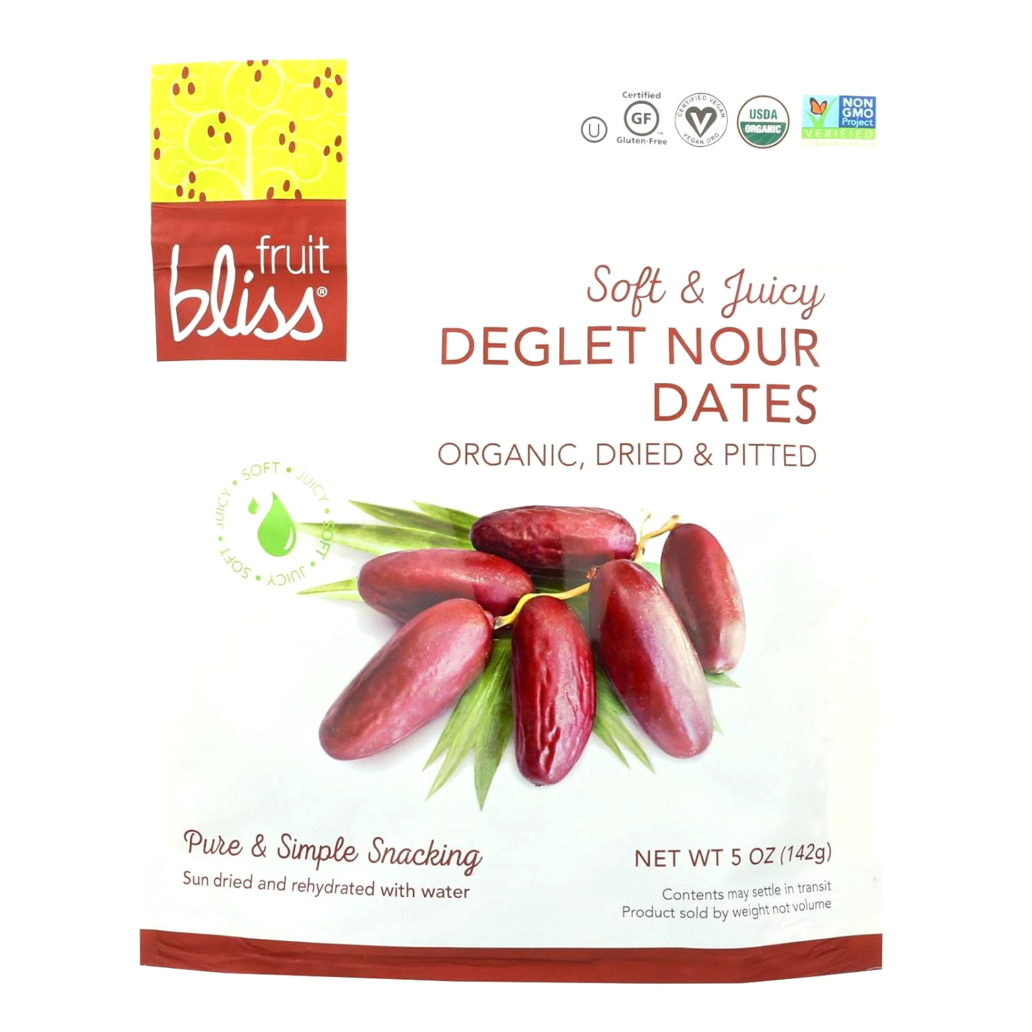 Fruit Bliss – Organic Deglet Nour Dates – Dates – Case of 6 – 5 oz.
