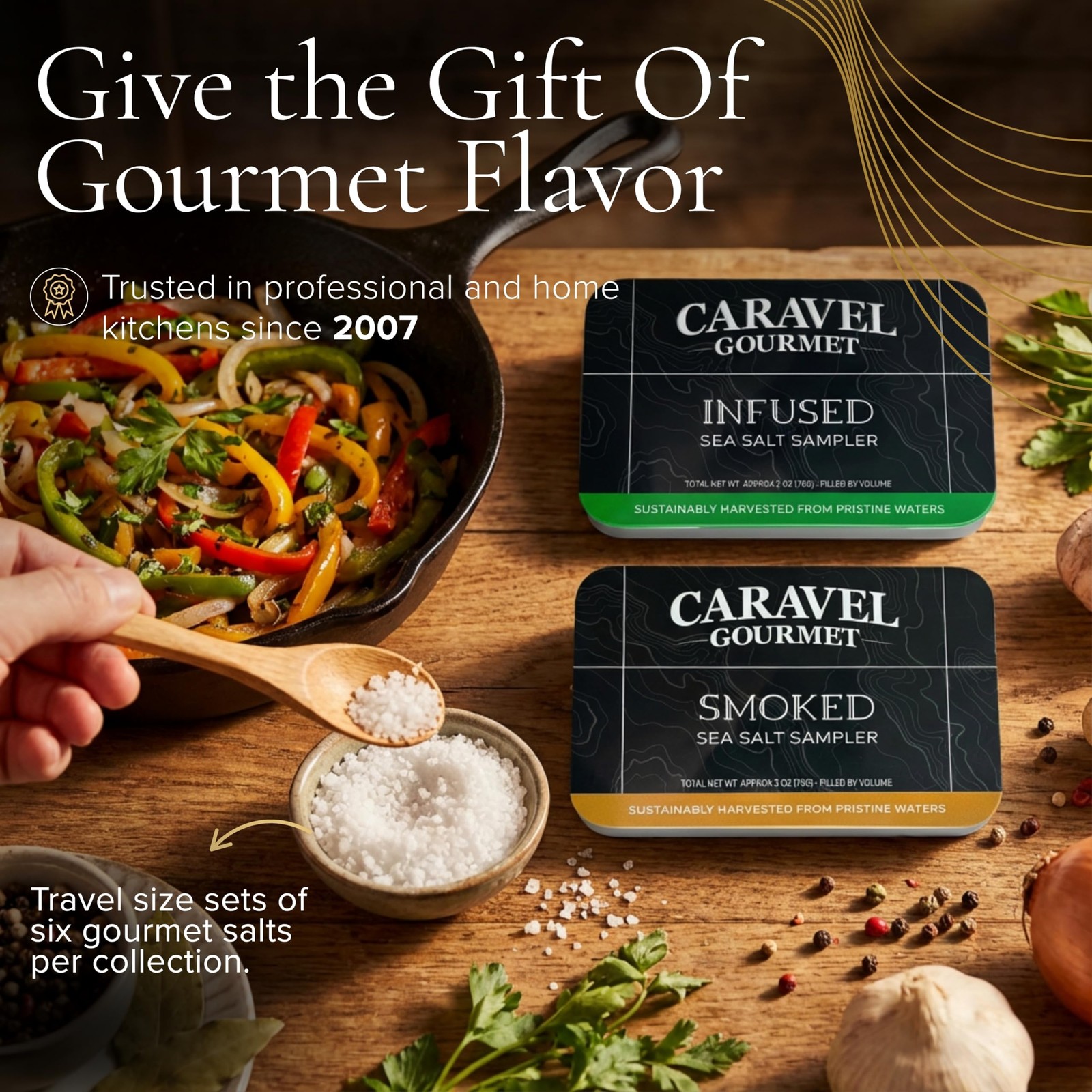 Infused & Smoked Sea Salt Sampler Collection – 12-Flavor Cooking Salts Bundle…