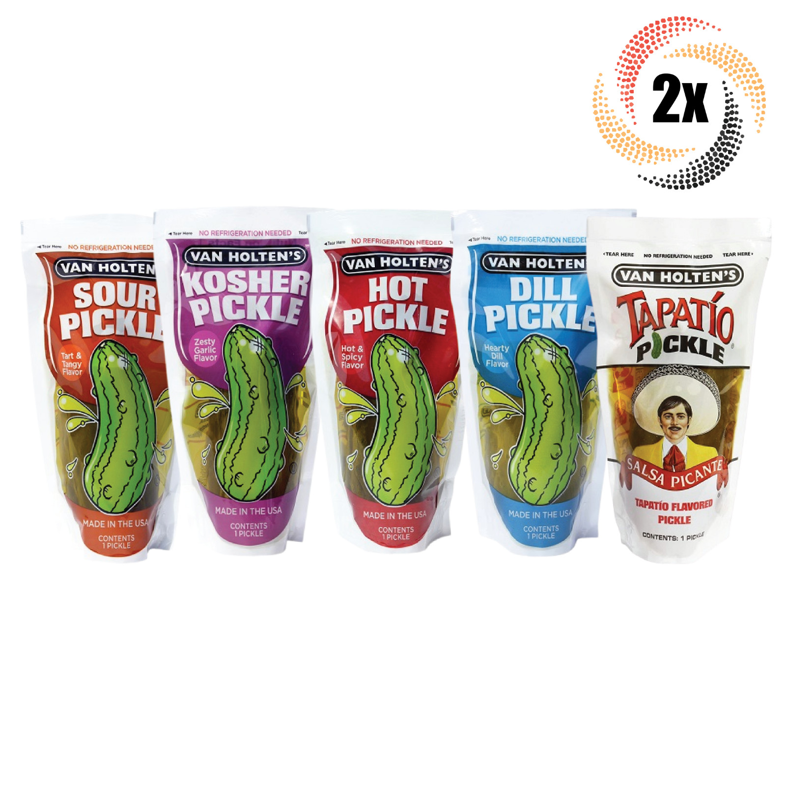 2x Pouches Van Holten’s Jumbo Variety Dill Pickle In-A Pouch | 5oz | Mix & Match