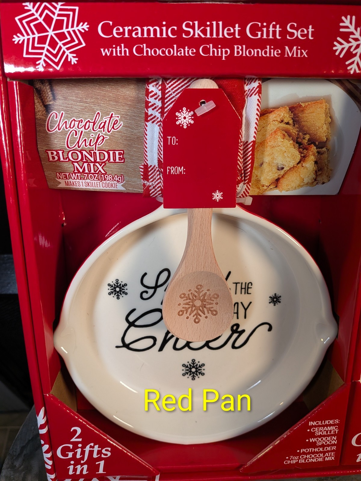 Ceramic Skillet Gift with Chocolate Chip Blondie Mix, 2 pk.