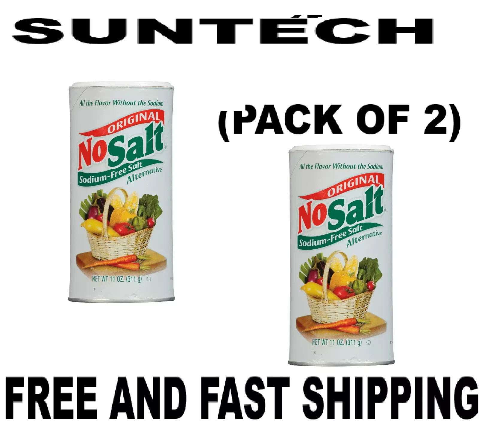 NoSalt Sodium-Free Salt Alternative, 11 Oz (Pack of 2)