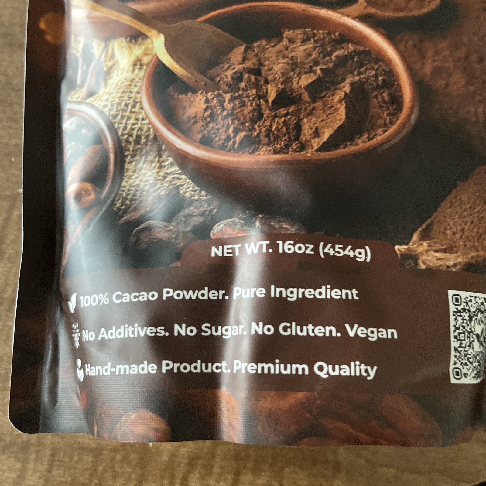 16oz Cacao Powder, 100% Natural & Pure, Unsweetened, Rich Chocolate Flavor,Vegan