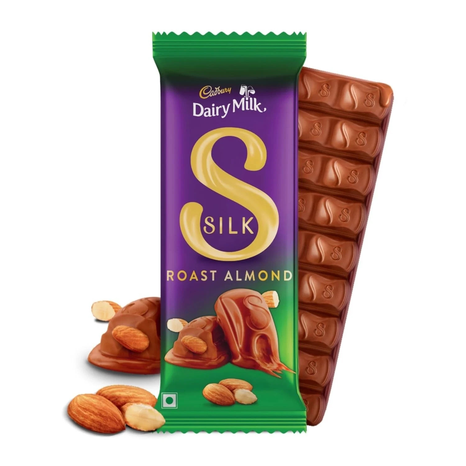 Cadbury Dairy Milk Silk Roast Almond Milk Chocolate Bar 52g PACK OF 3 -FREE SHIP