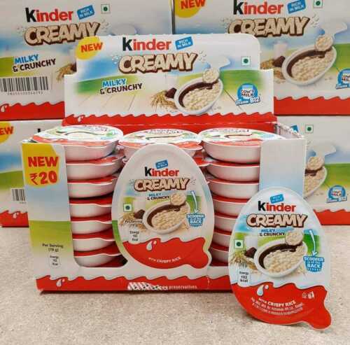 Kinder Creamy X 1 Box x 24 pcs (19g Each) Creamy Milky & Crunchy, Fast Ship