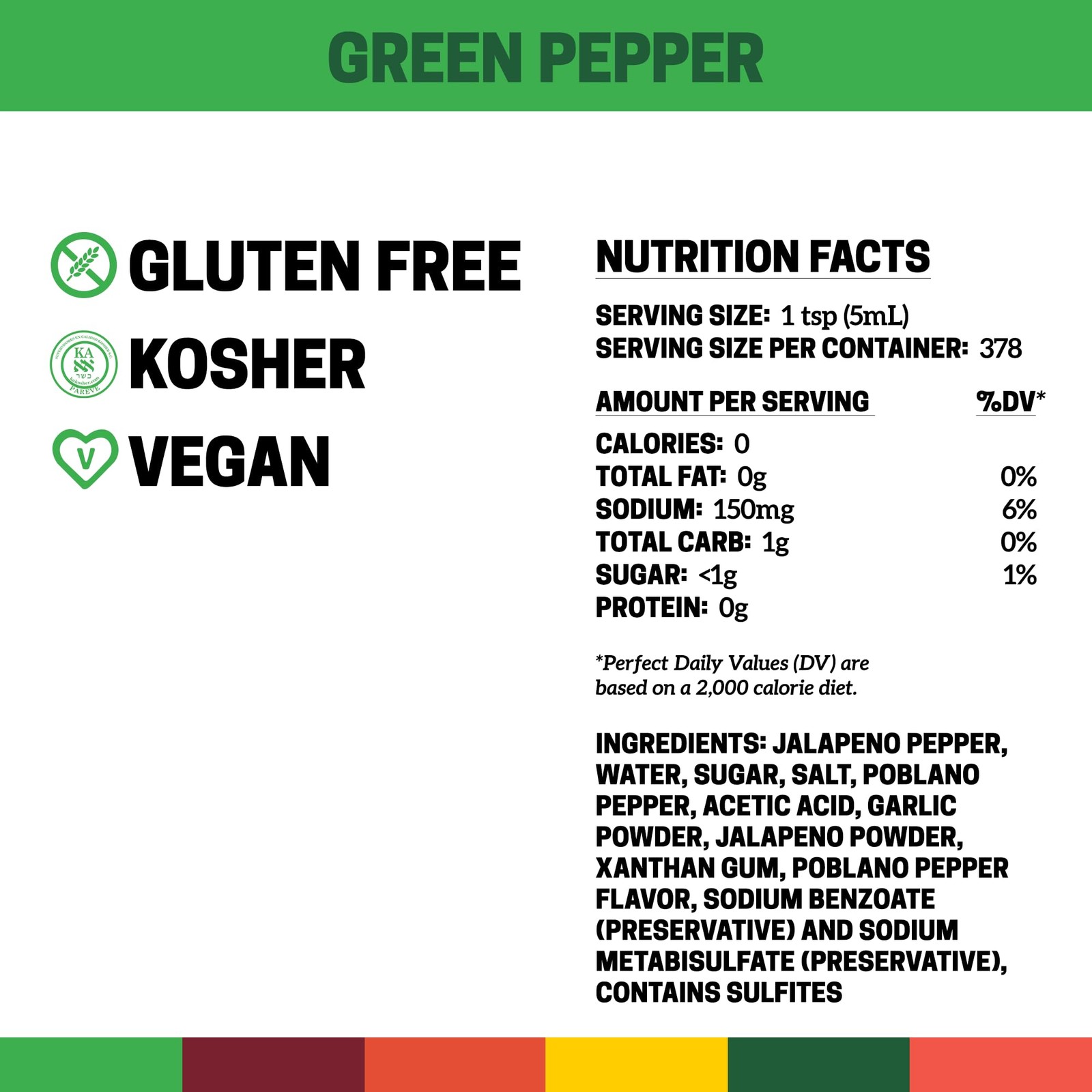 Cholula Green Pepper Hot Sauce, 64 fl oz – One 64 Fluid Ounce Bulk Container