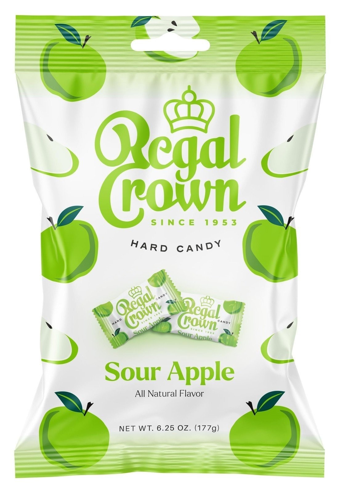 Regal Crown Sour Apple, 6.25 Ounce Bag (Pack of 1), Individually Wrapped Hard…