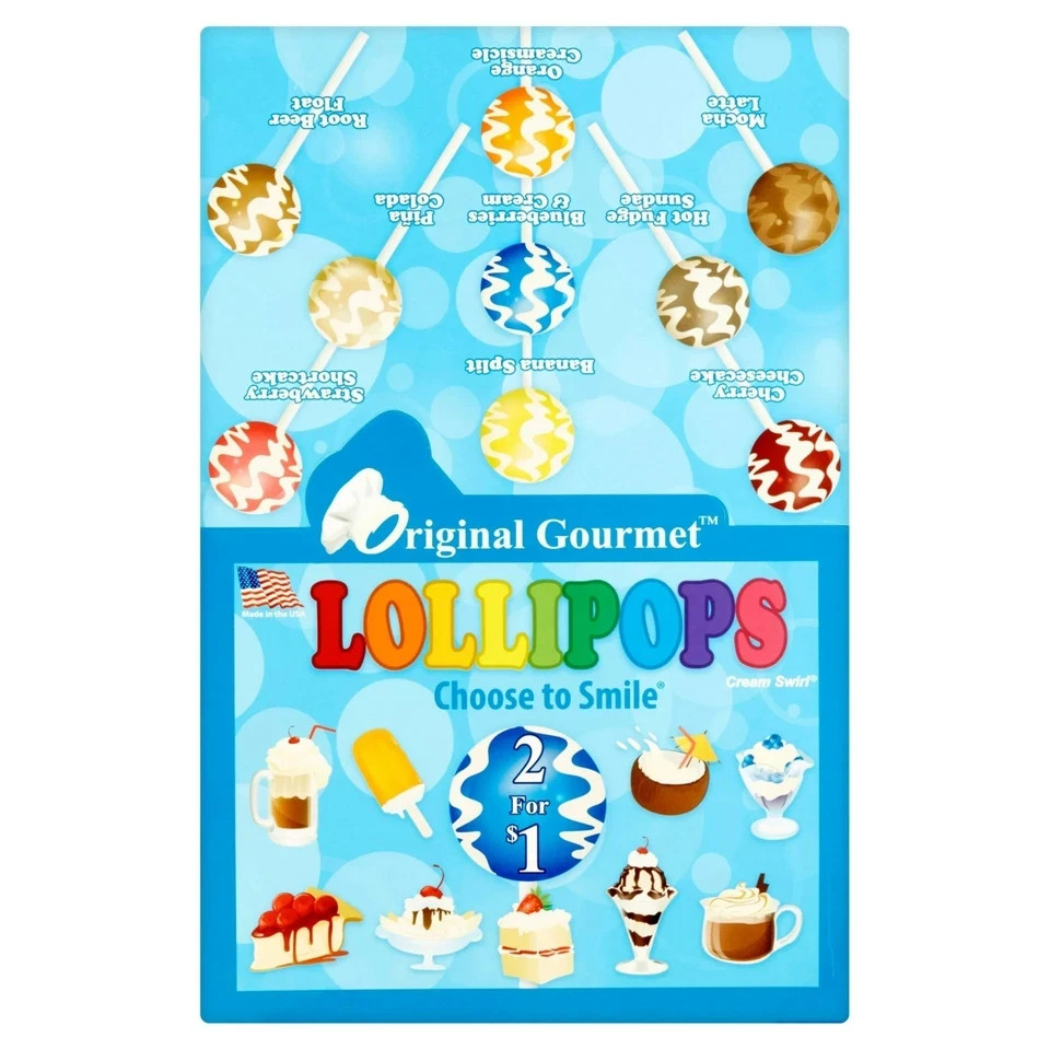 Original Gourmet Cream Swirl Lollipops, 1.1 Oz 48 count