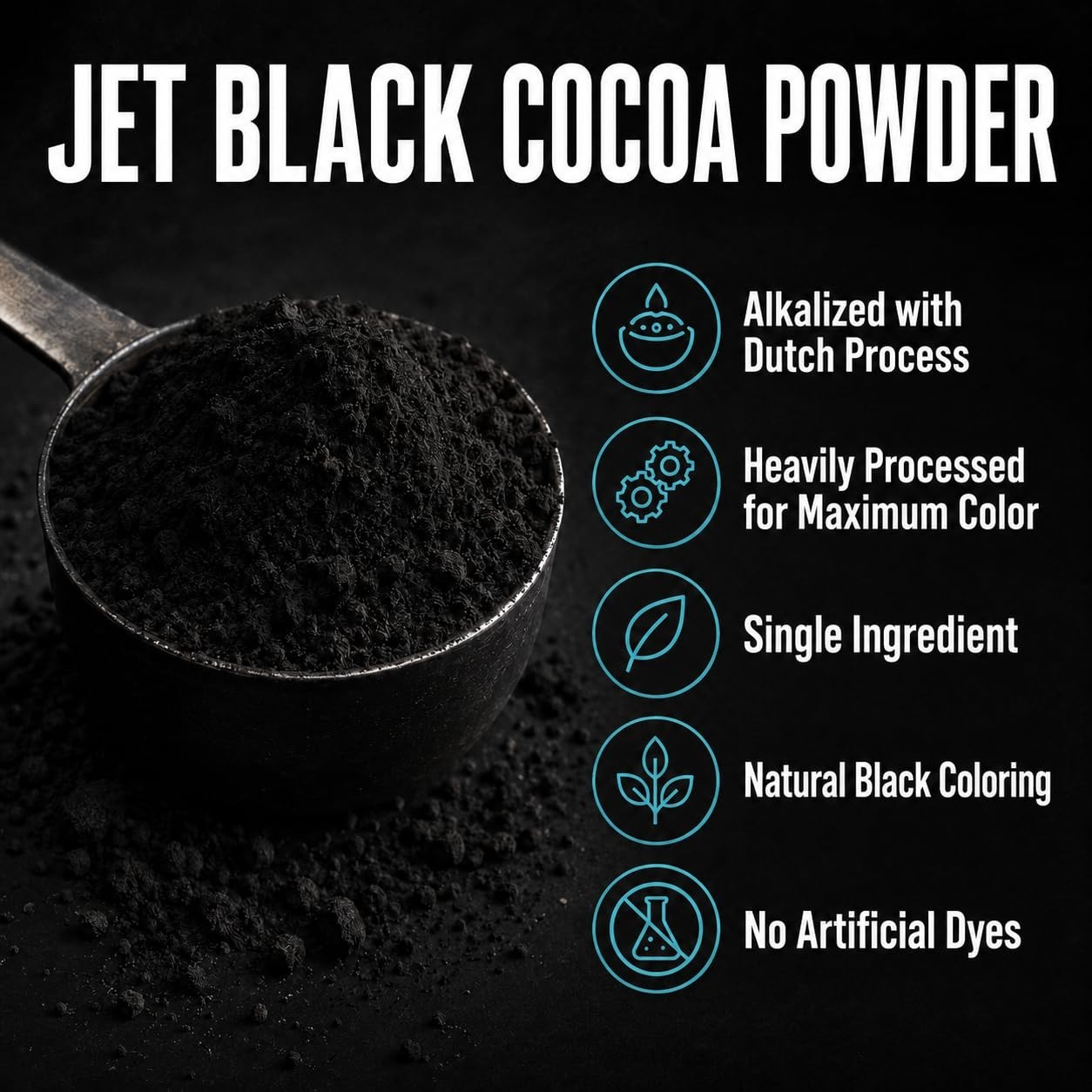 Black Cocoa Powder for Baking – Unsweetened, Extra Dark, 1 lb | Dutch Process…