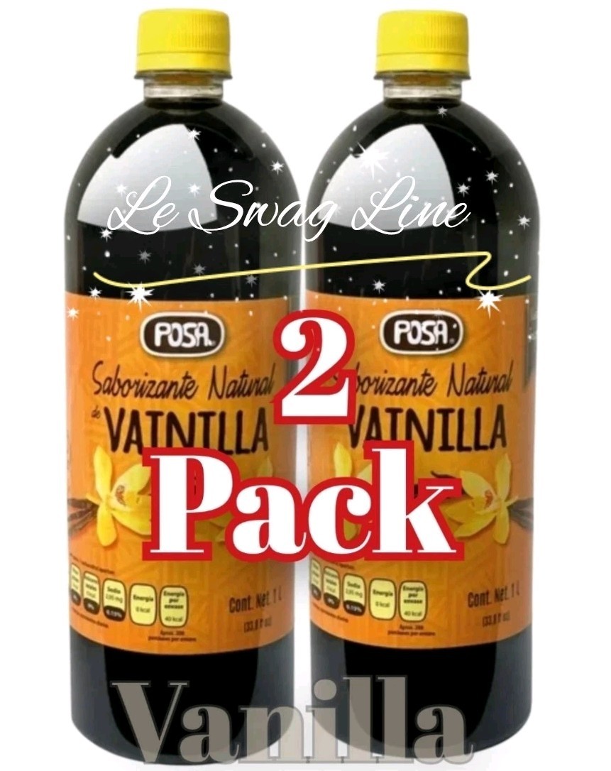 2 Pck Natural Vanilla Flavoring Liquid 1L Posa – Vainilla Líquida Natural 1 Lt