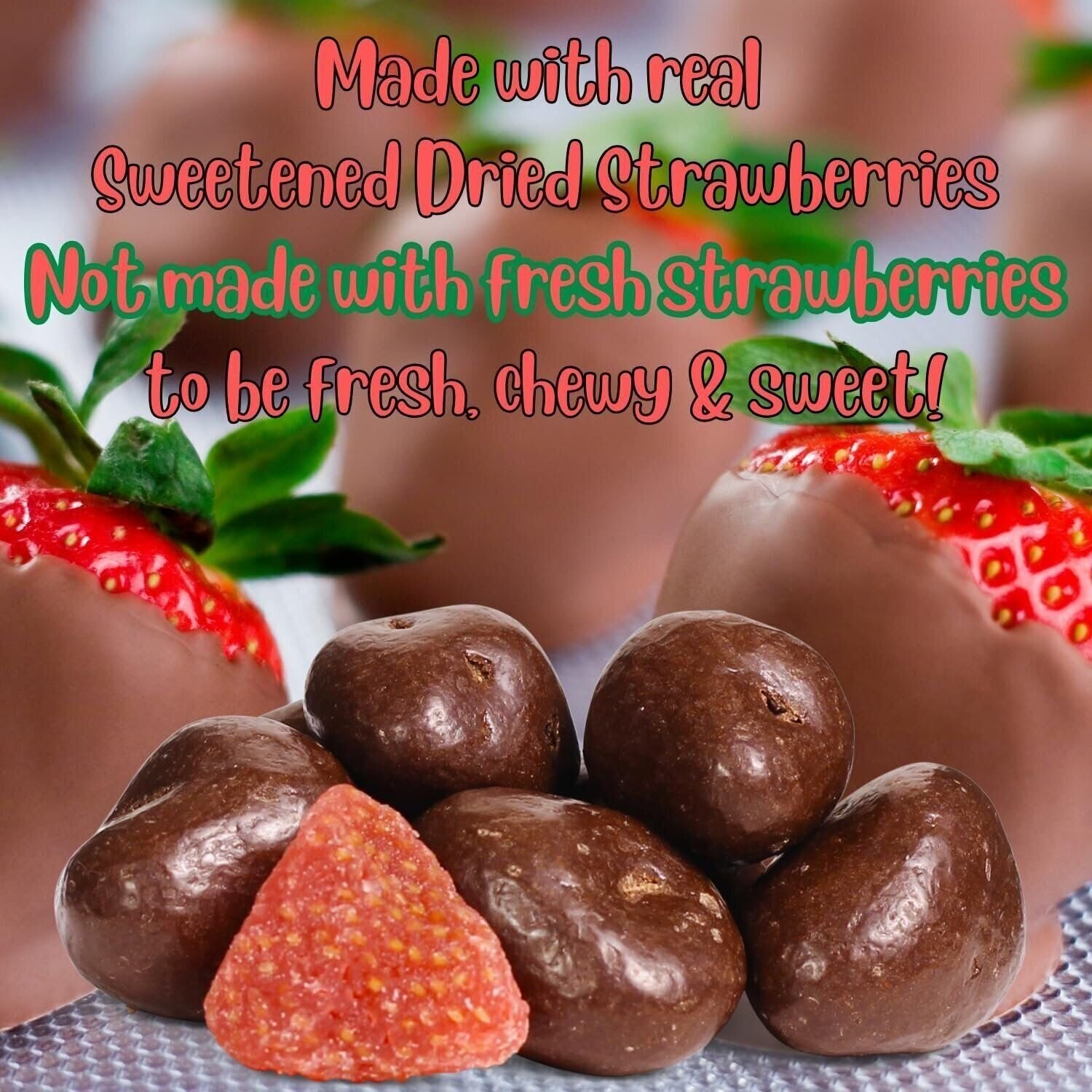 Milk Chocolate Covered Dried Strawberries by It’s Delish, 5 Lbs Bulk Bag