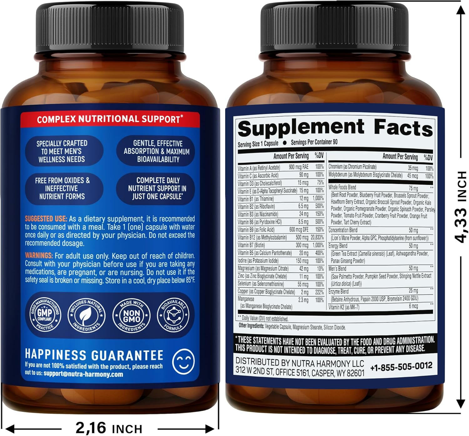 Ceylon Cinnamon Capsules & Multivitamins for Men Daily Supplement Duo