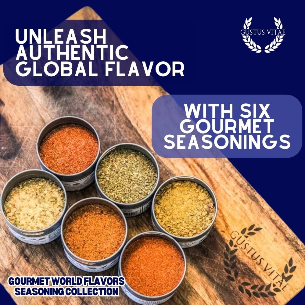 Gourmet World Flavors Seasoning Collection | Non GMO 1.4 Ounce (Pack of 6)