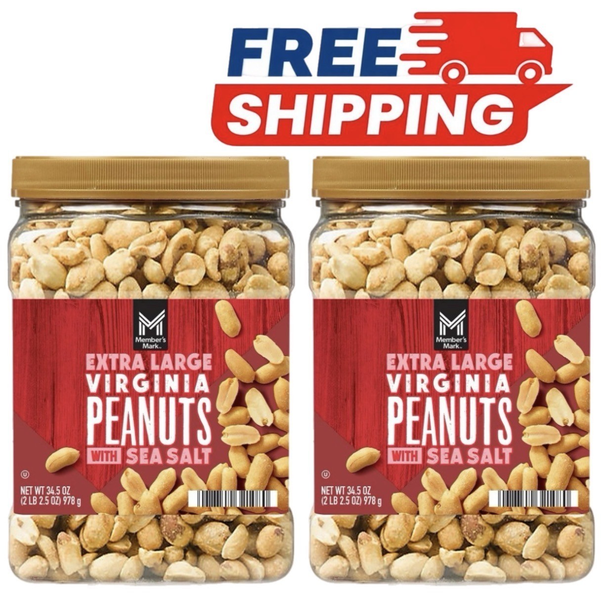 Member’s Mark Extra Large Virginia Peanuts with Sea Salt – 34.5 oz. (Pack of 2)