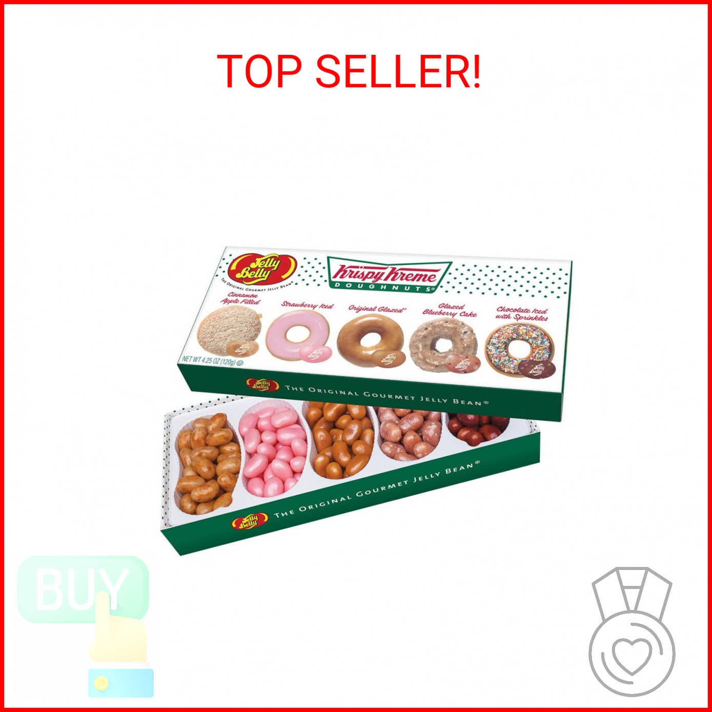 Jelly Belly Candy 64787 4.25oz KK Gift Box 4.25 oz 5 Flavors Krispy Kreme, Multi