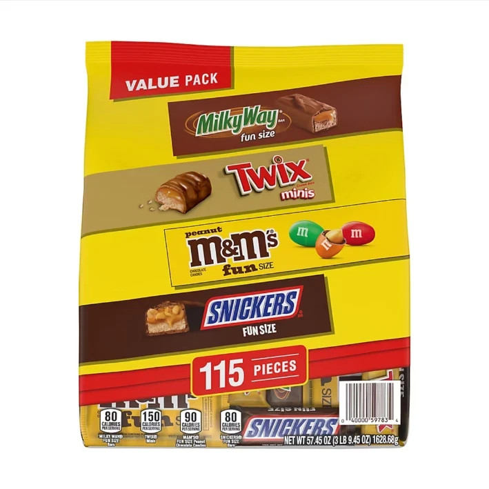 Snickers, M&M’s, Milky Way & Twix Chocolate Candy Variety Pack, 115 ct.