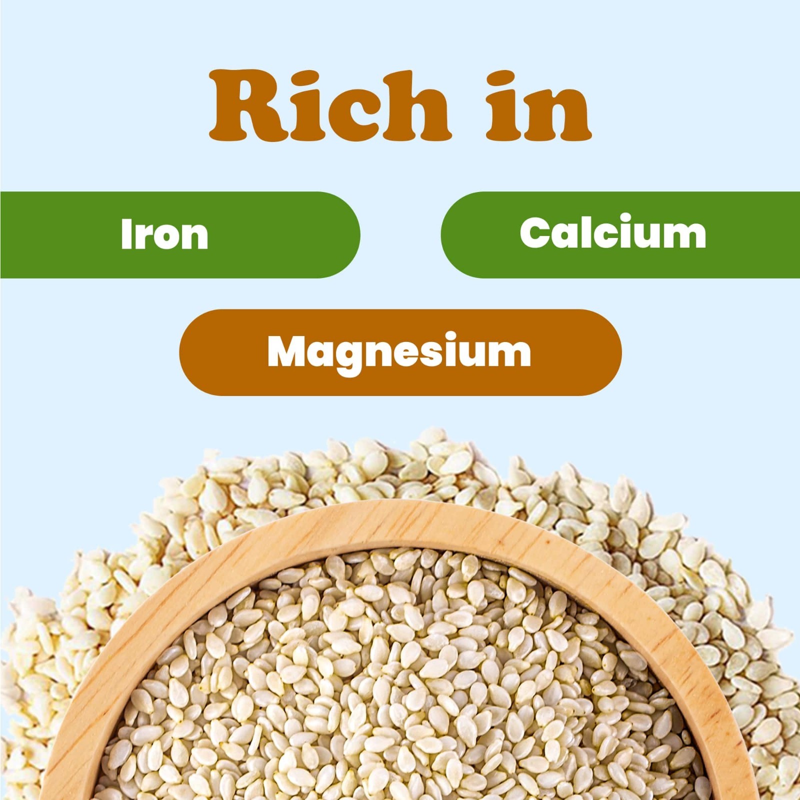 Organic Hulled Sesame Seeds — Non-GMO, Kosher, Raw, Vegan — by Food to Live