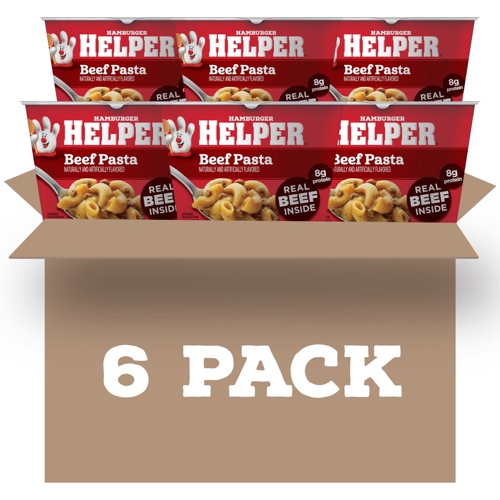 Hamburger Helper Beef Pasta Microwave Cup 2 oz 6 Pack No Artificial Flavors,…