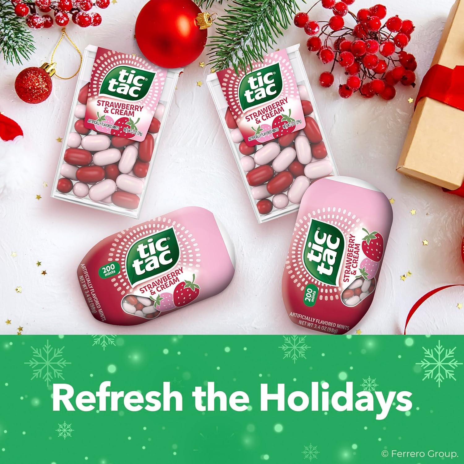 Tic Tac Strawberry & Cream Mints, Bulk 12 Pack, 1.7 Ounce (Pack of 12)