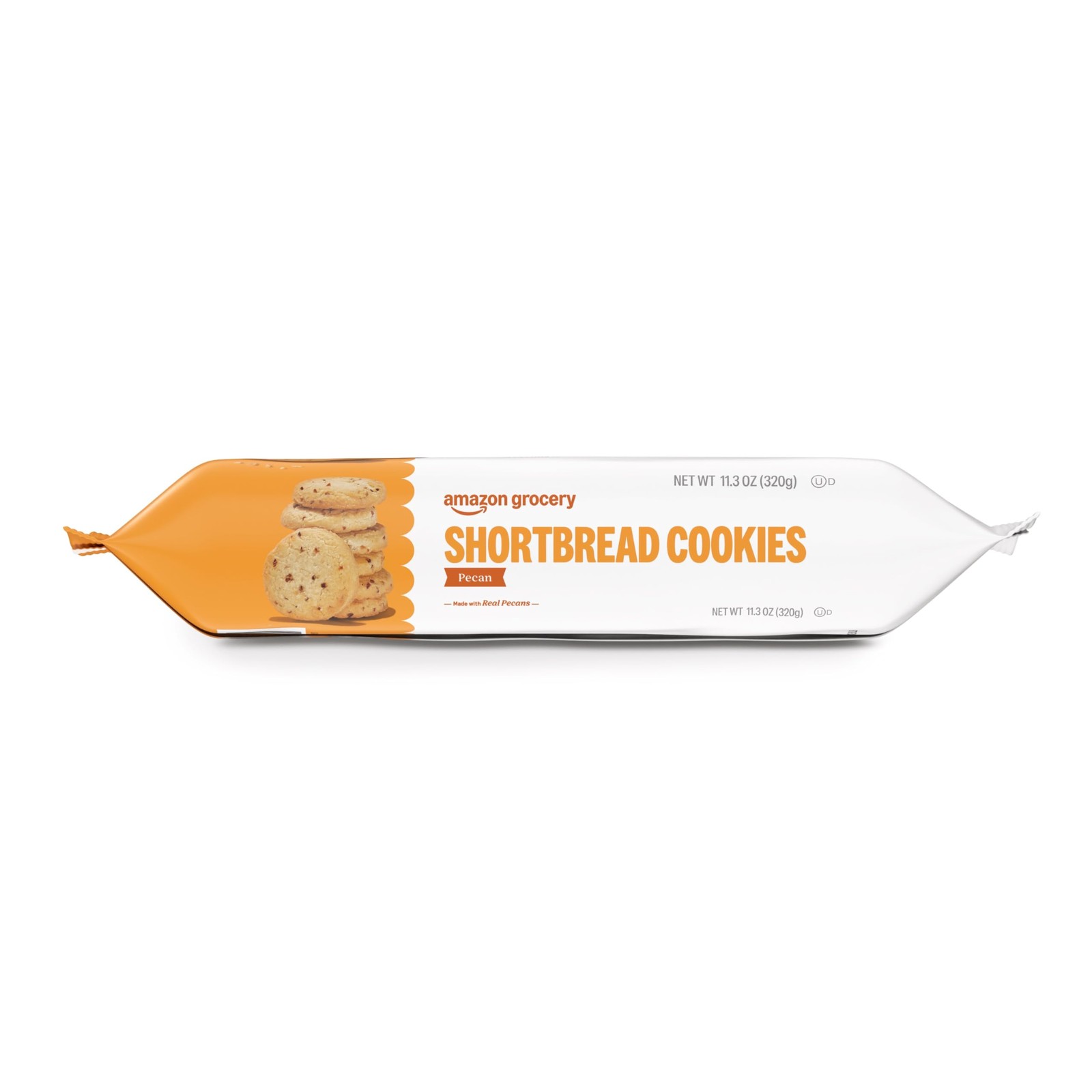 Amazon Grocery, Pecan Shortbread Cookies, 11.3 Ounce (Pack of 1), Brown