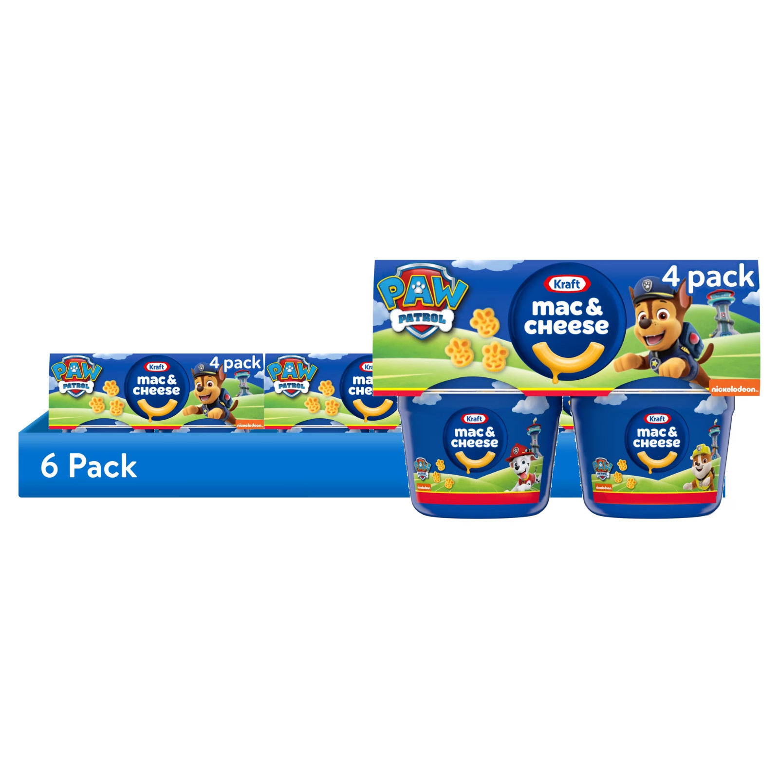 (6 pack) Kraft Nickelodeon Paw Patrol Mac and Cheese, 4 Cups, for Easy Dinner or