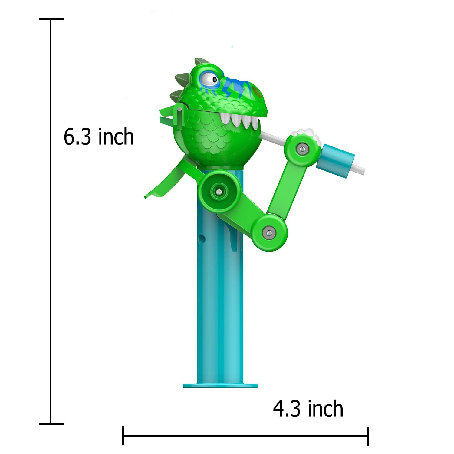 HDLNKAK 2 Pcs Dinosaur Lollipop 2 Count (Pack of 1), 1pcs Green +1pcs Brown