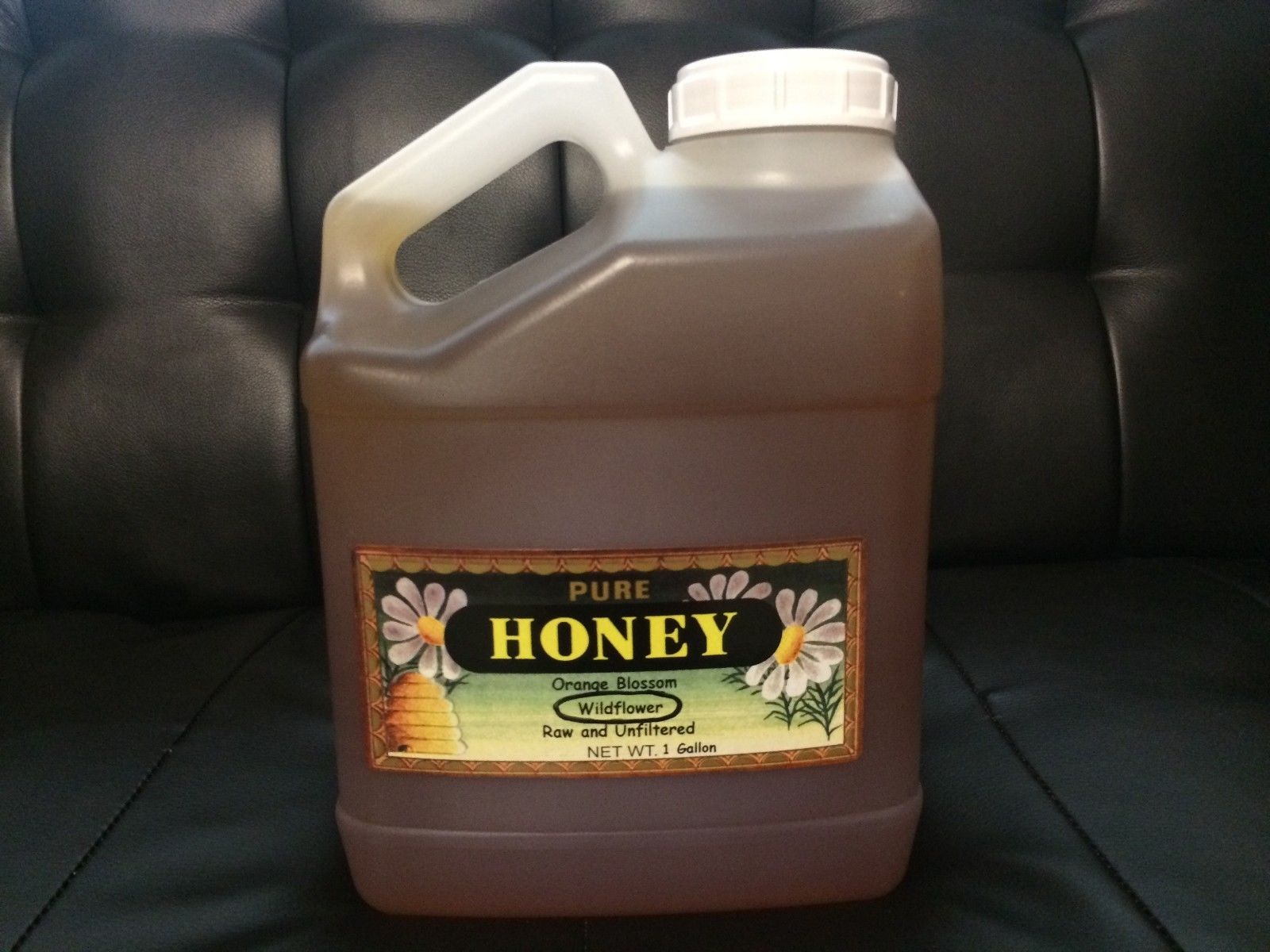 2 Gallons Raw WILDFLOWER Honey Pure, RICH FRESH SUPPLY, Natural sweetener