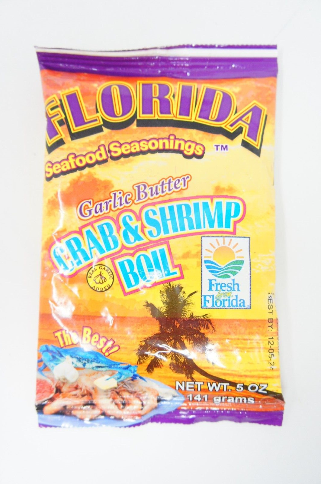 Florida Seafood Seasoning, Garlic Butter Crab & Shrimp Boil, 5 oz Bag