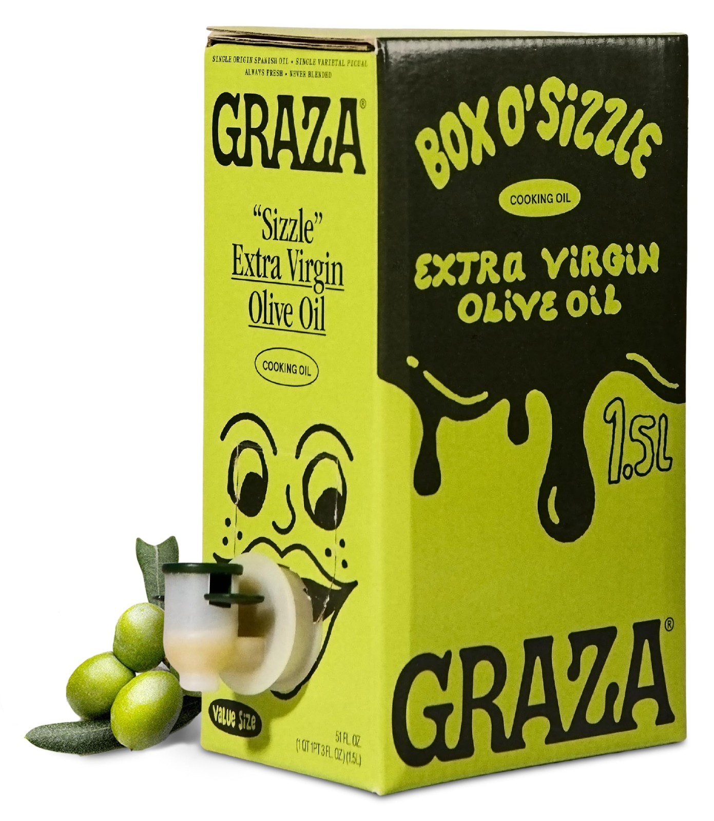 Graza Sizzle Extra Virgin Olive Oil, Cooking Oil – High 1.5 Liter (Pack of 1)