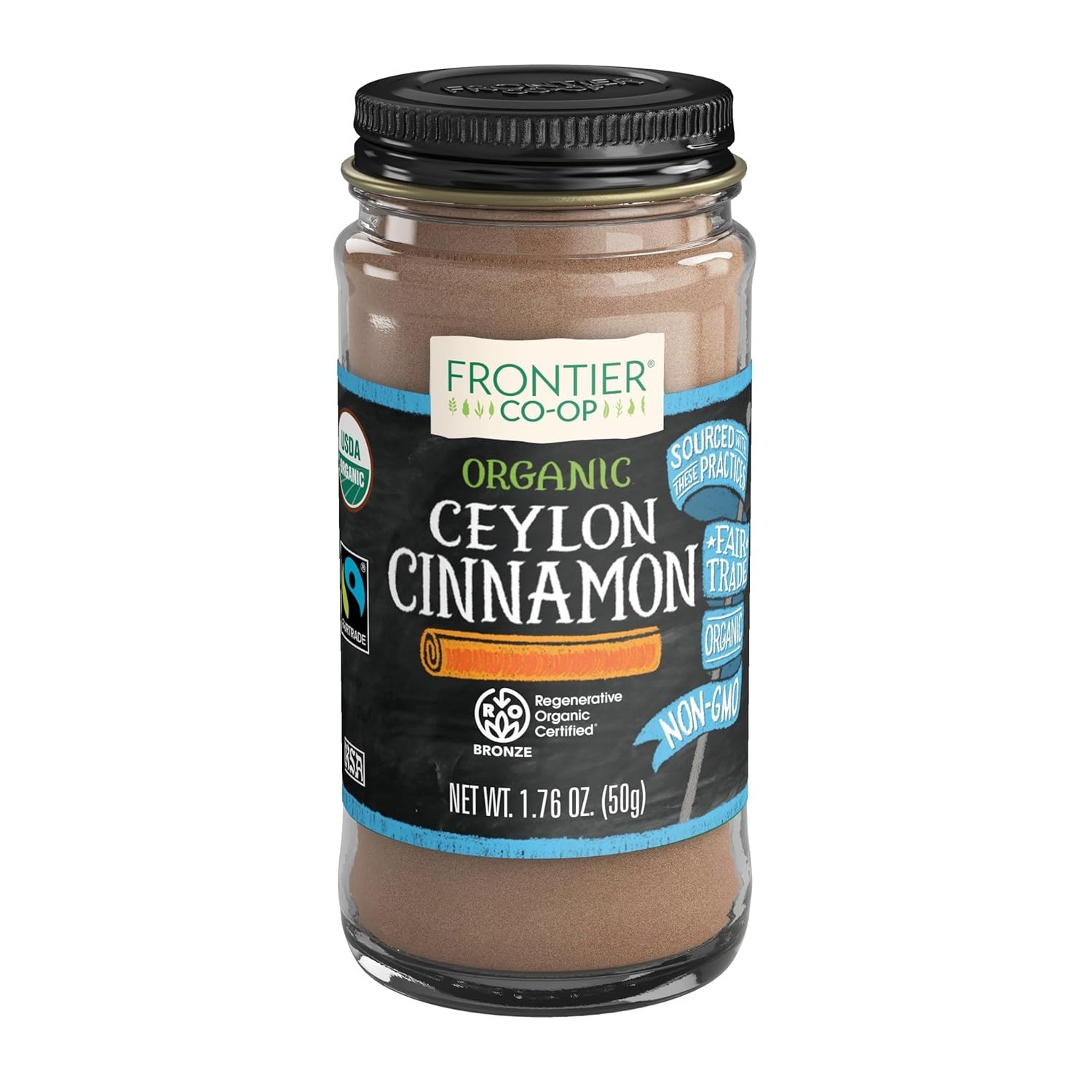 Frontier Ceylon Cinnamon, Organic Spice, 1.76 oz Bottle – Authentic Flavor