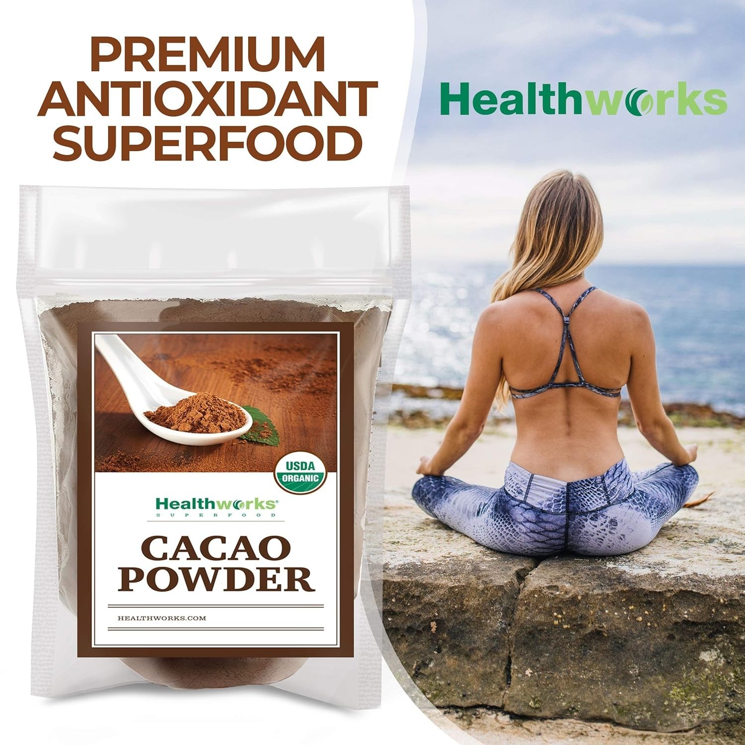 Organic Cacao Powder – 16 Oz / 1 Lb – Cocoa Chocolate Substitute – Rich Choco…