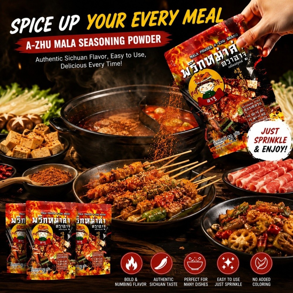 Authentic Sichuan Mala Spice Powder 50g x 3 A-Zhu Hot Pot BBQ Seasoning