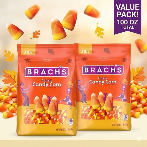Brach’s Classic Candy Corn, 50 Oz Bag (Pack of 2) Total 100 Oz Bulk Treats Honey