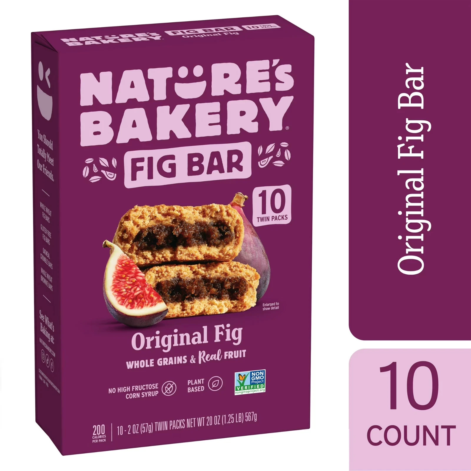Nature’s Bakery Original Fig Bars, 10 Twin packs, 2 oz Soft Baked Snack Bars