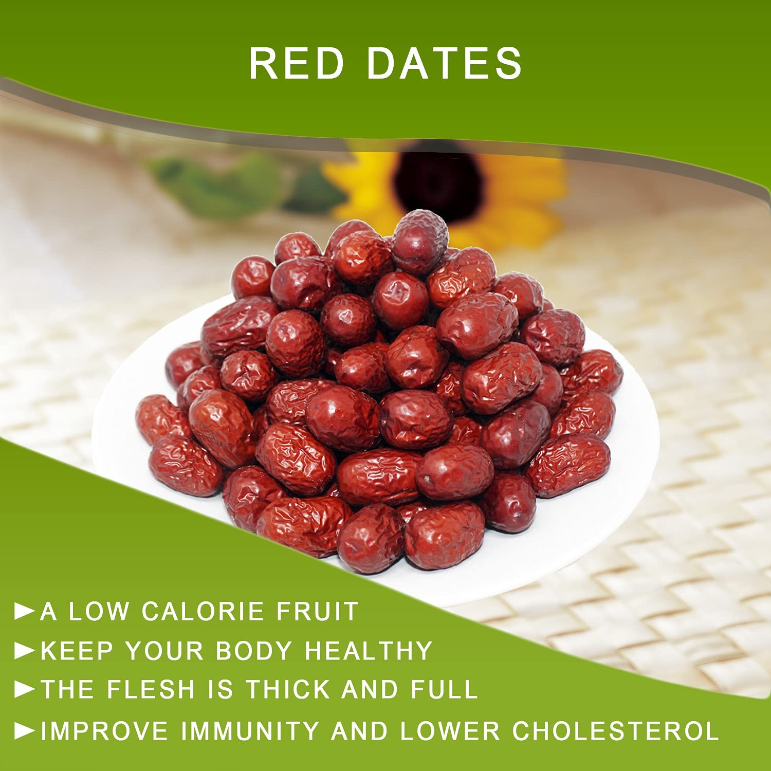 4 Pound Premium Jujube Red Dates, 100% Natural Red Date (Hong Zao) High Vitam…