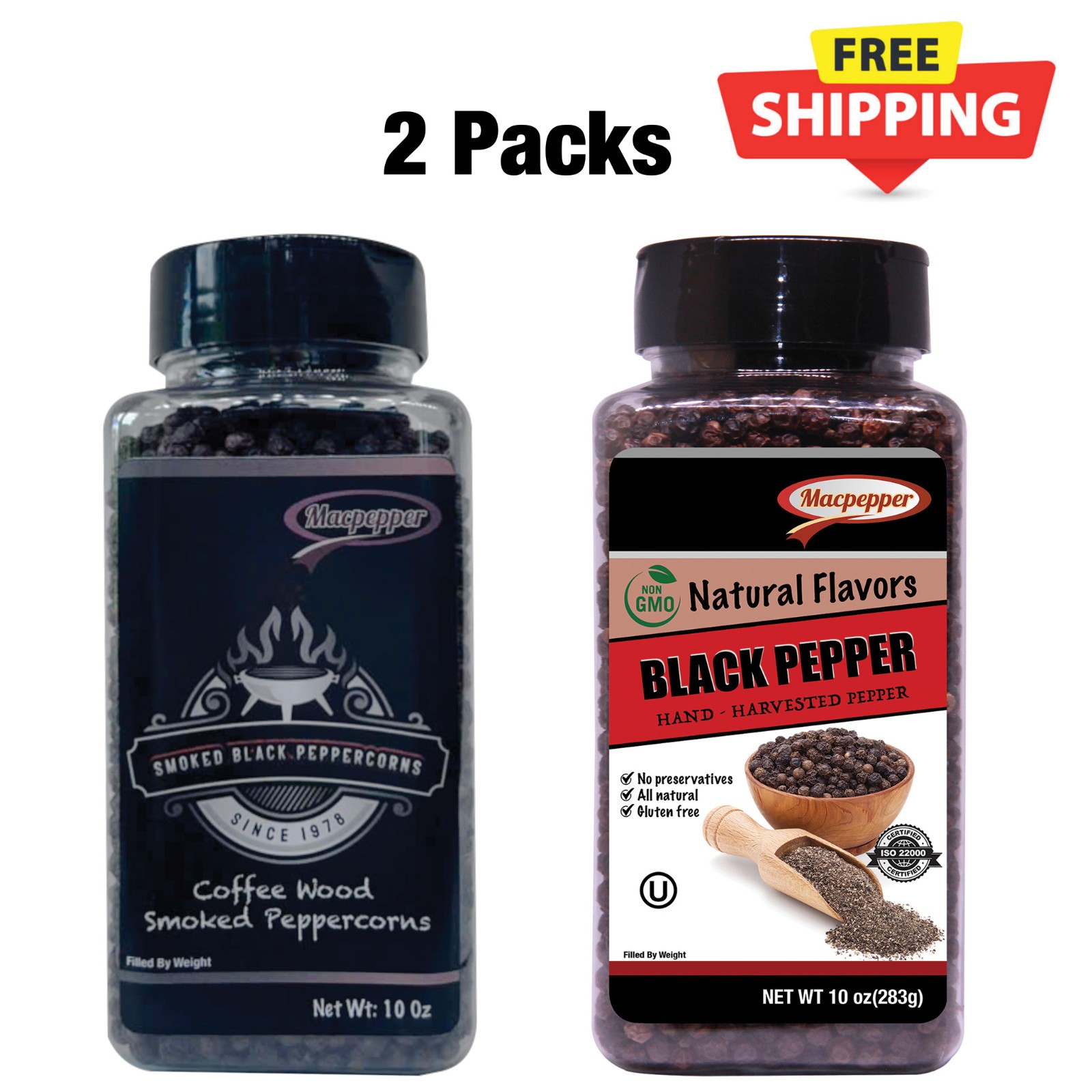MACPEPPER Vietnamese Specialty Premium Whole Black Peppercorns 20 Oz (Pack of 2)