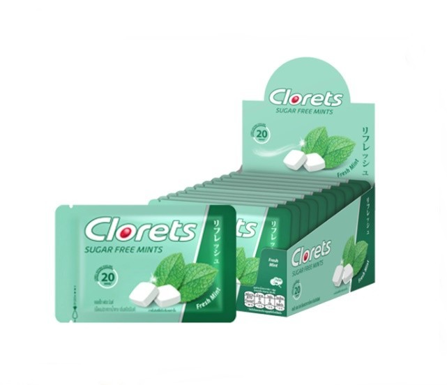 10x Clorets Sugar Free Fresh Mint Candy Fresh Breath Refreshing After Meals