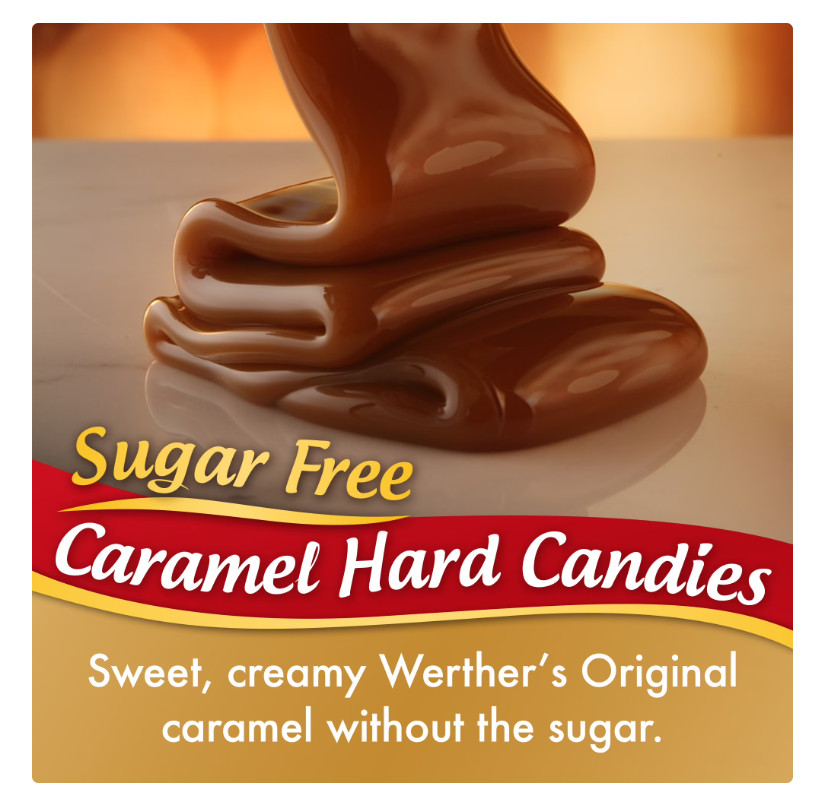 Werther’s Original Hard Sugar Free Caramel Candy, 7.7 oz PACK OF 2