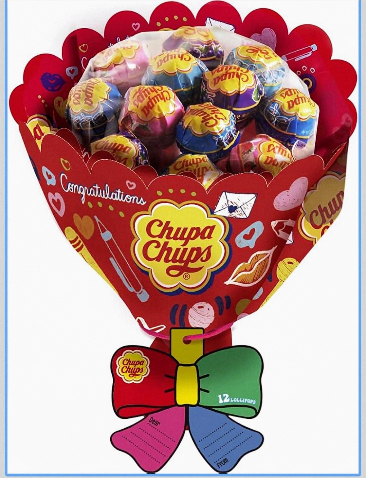 Japanese 12Chupa Chups Lollipops Flower bouquet Ramune…4flavor random set Candy